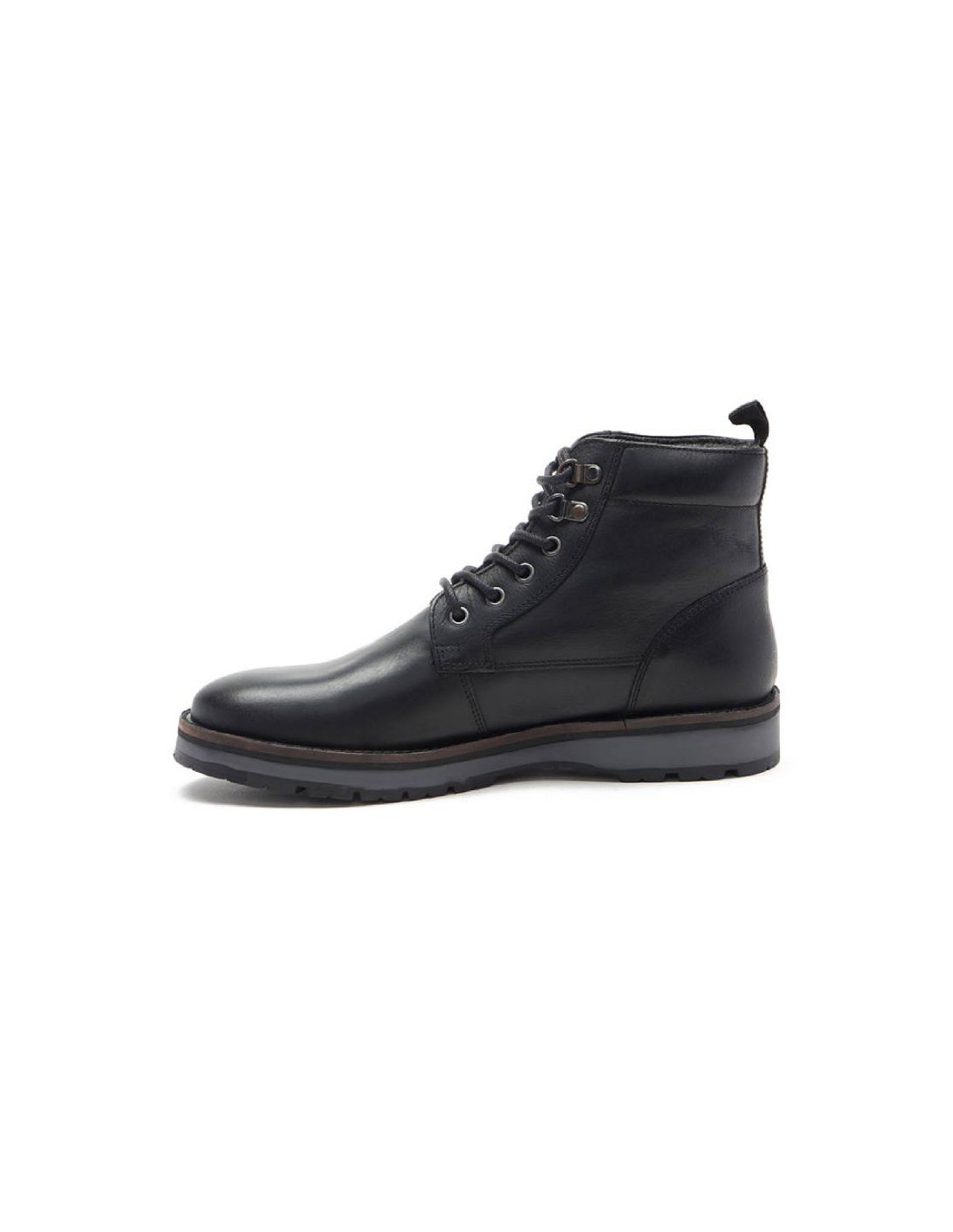 ortiz & reed Botín de piel con cremallera color cuero TOLOR-BLACK Rebajas