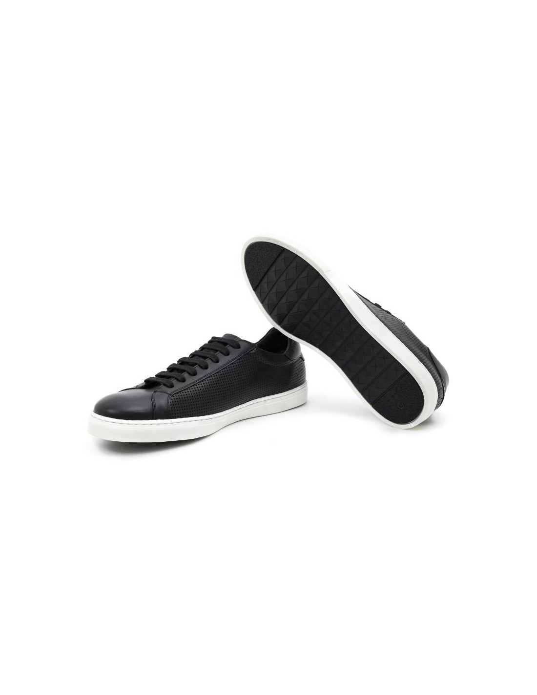 ortiz & reed Sneakers de piel picado color negro LUMAGOR-NEGRO Rebajas baratas