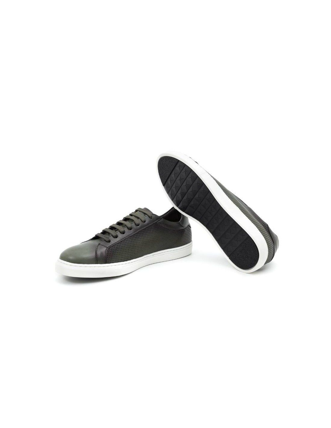 ortiz & reed Sneakers de piel picado color verde CATANOR-VERDE Rebajas de fábrica