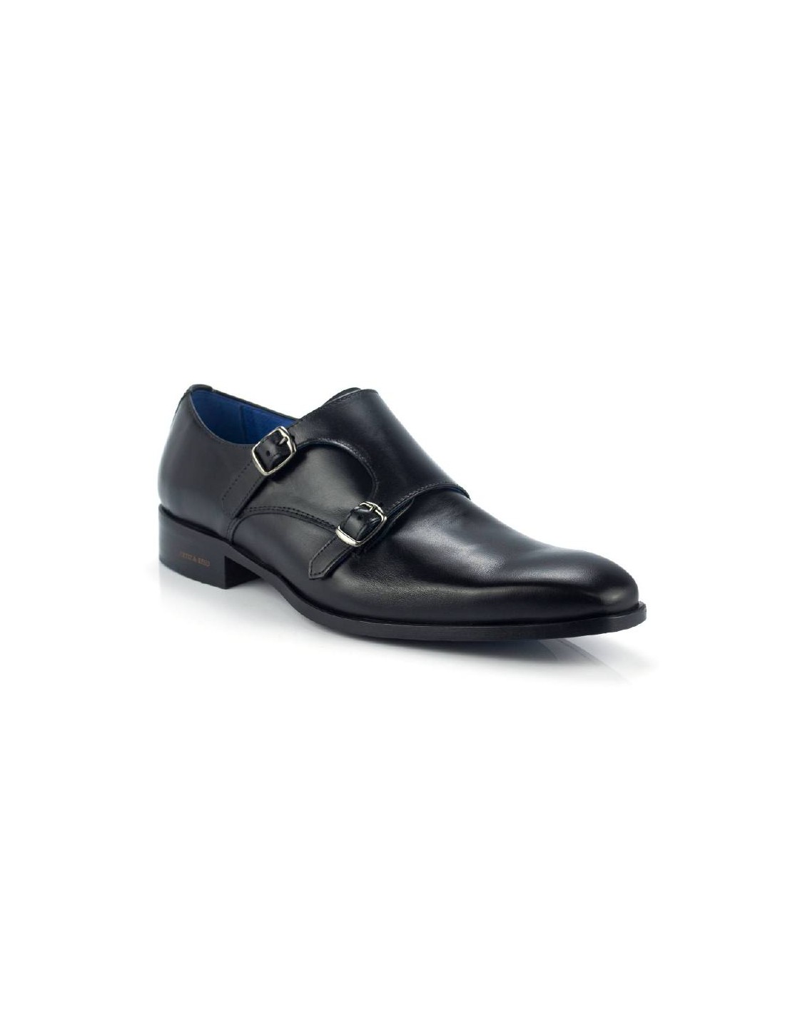 ortiz & reed Zapato con hebilla de piel con dos hebillas color negro CRASANTO-NEGRO Descuento