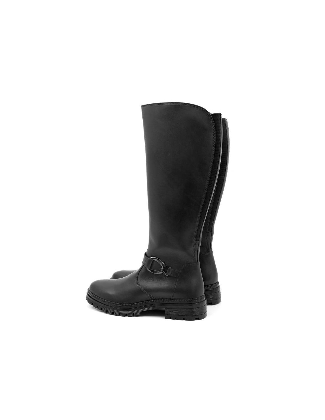 ortiz & reed Botas de mujer de piel con aplique metálico color negro W-NABUTOR-NEGRO Mejor oferta