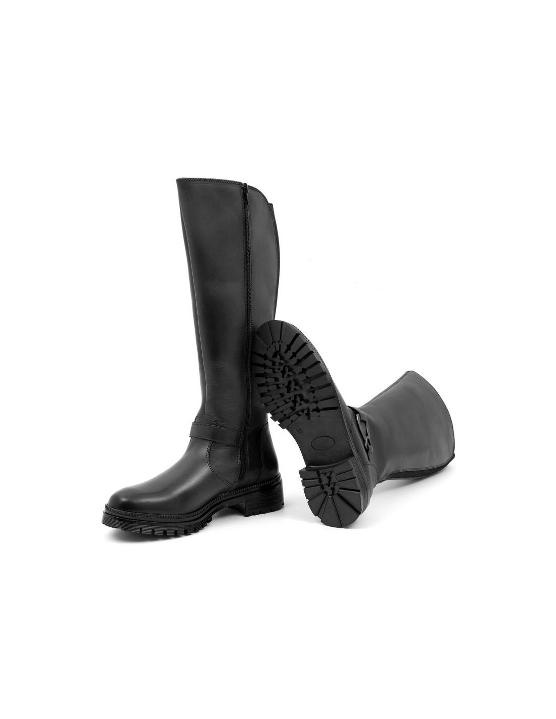 ortiz & reed Botas de mujer de piel con aplique metálico color negro W-NABUTOR-NEGRO Mejor oferta