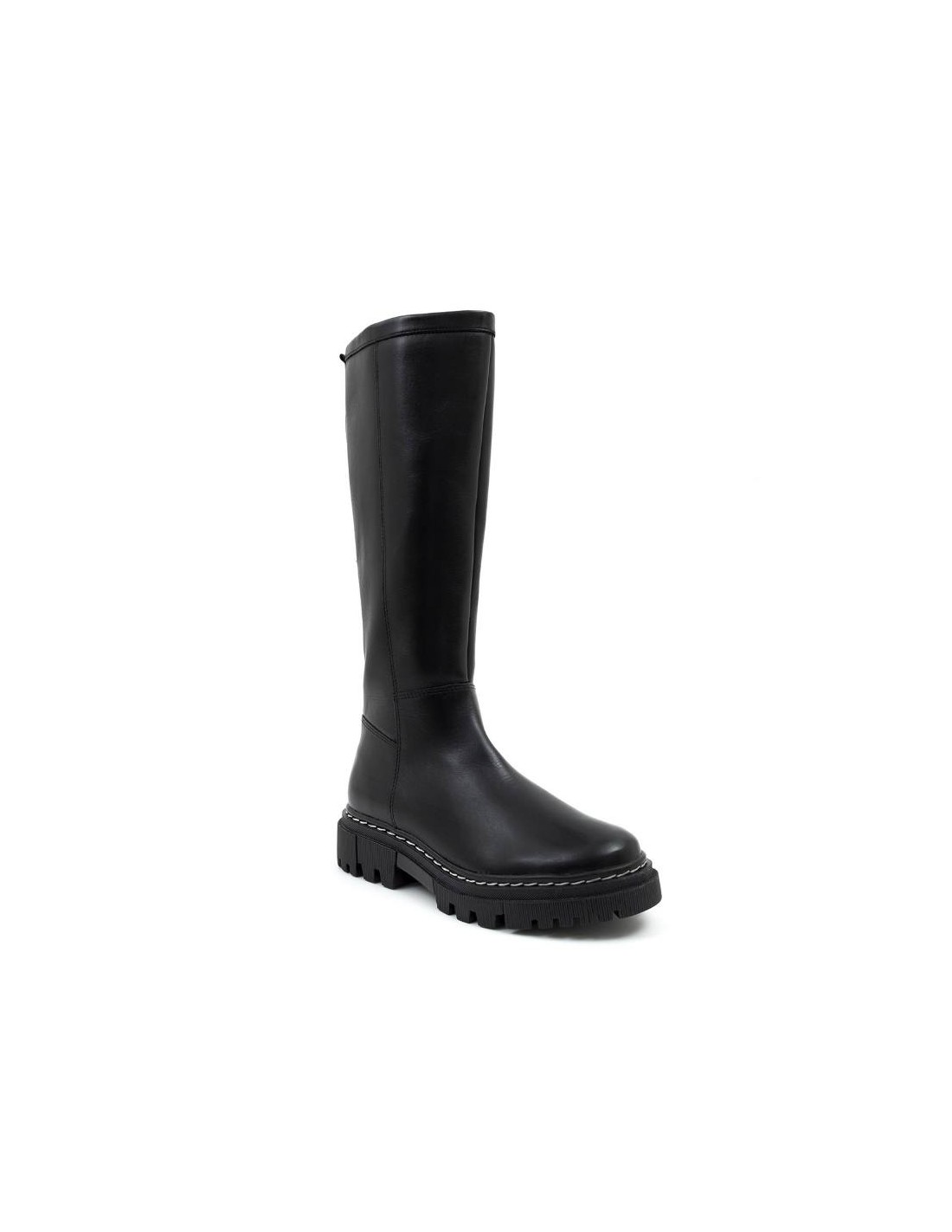 ortiz & reed Botas de mujer de piel con costura en contraste color negro W-ORELO-NEGRO Rebajas online