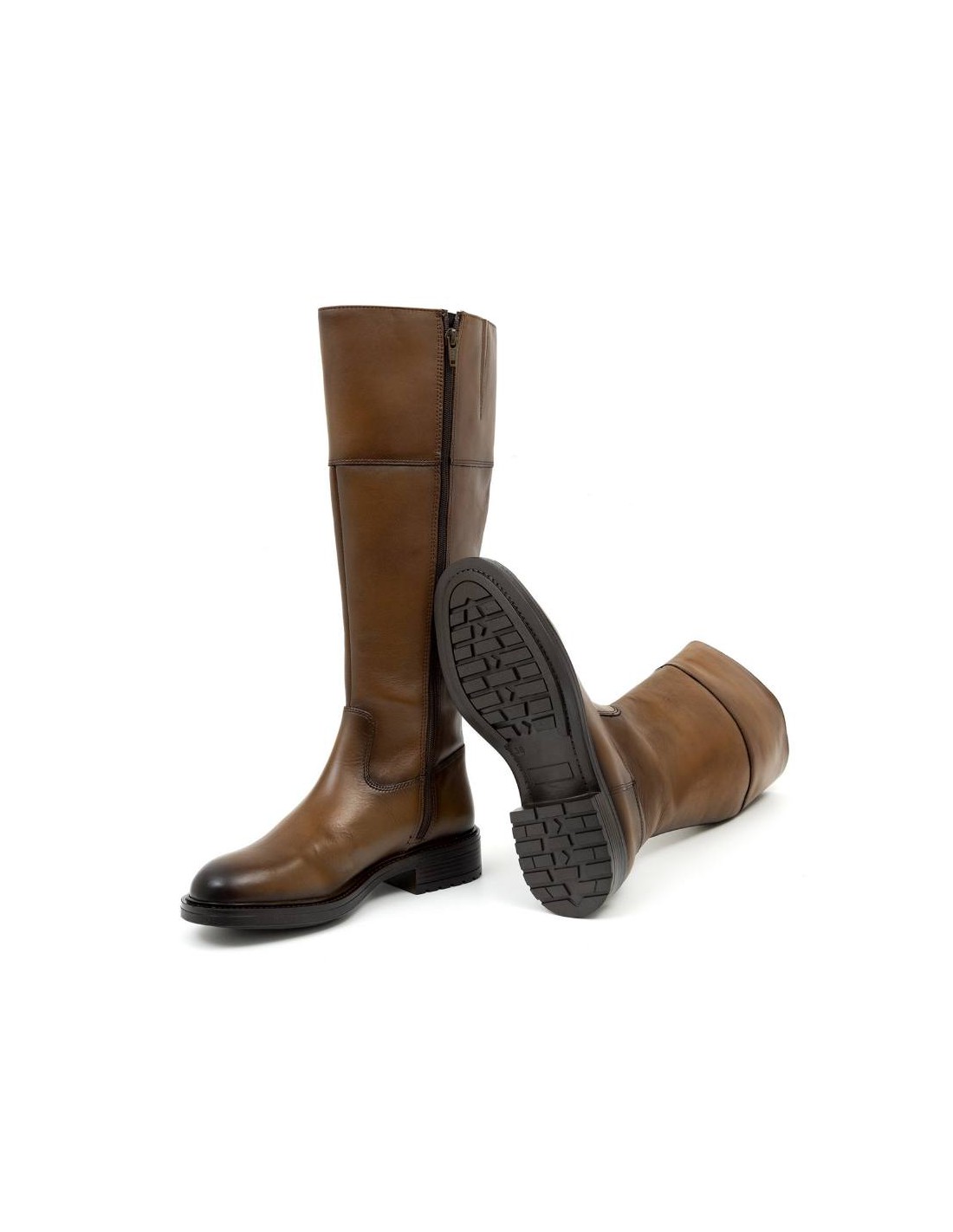 ortiz & reed Botas de mujer de piel difuminado color cuero W-NALUFA-CUERO Rebajas top