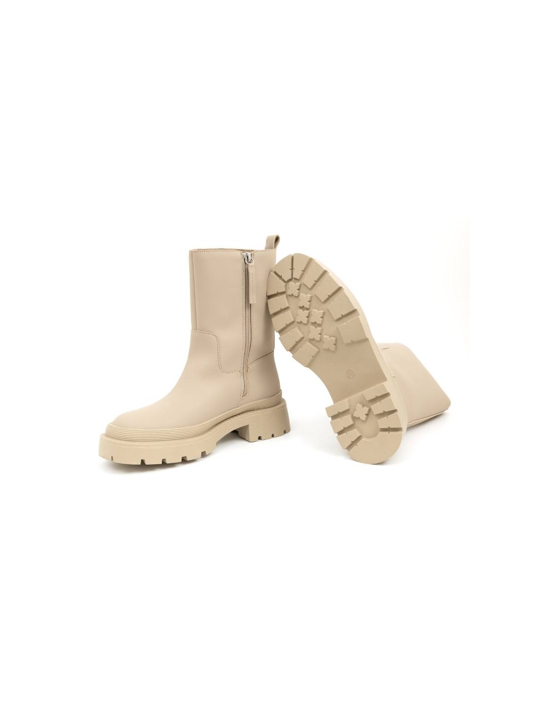 ortiz & reed Botas de mujer liso con cremallera color beige W-OLIVOR-CREMA Oferta especial de fábrica