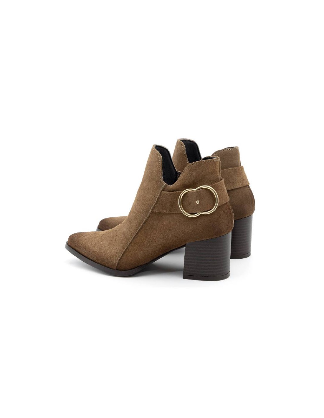 ortiz & reed Botines de mujer de ante con hebilla color marrón W-SECHARO-MARRON Liquidación