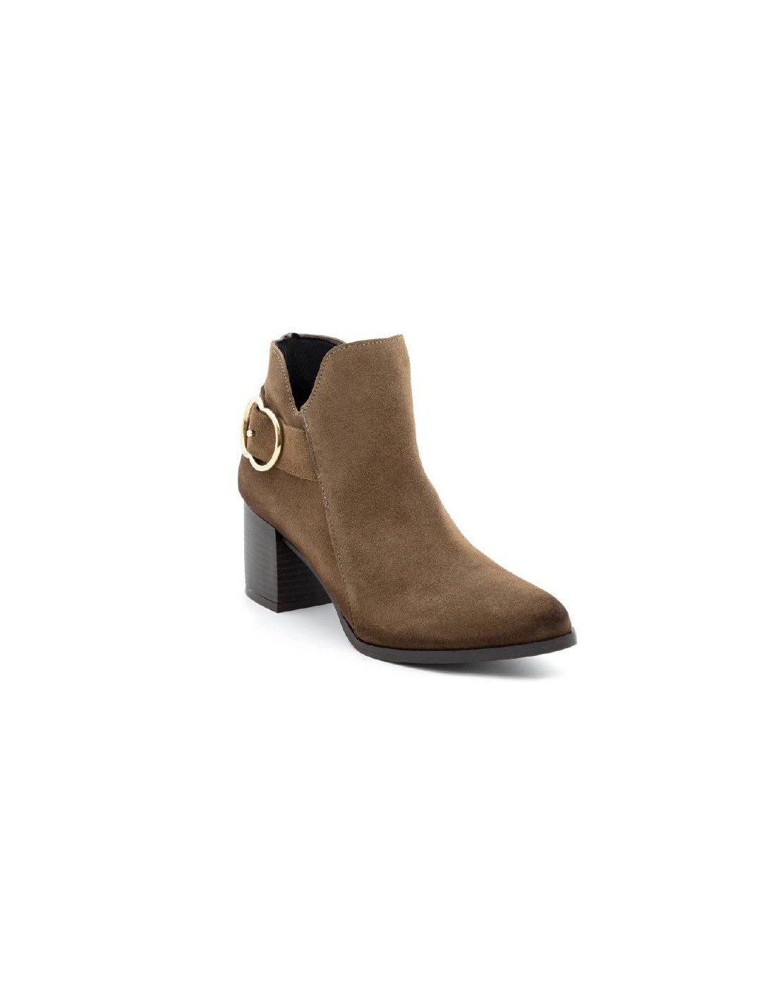 ortiz & reed Botines de mujer de ante con hebilla color marrón W-SECHARO-MARRON Liquidación
