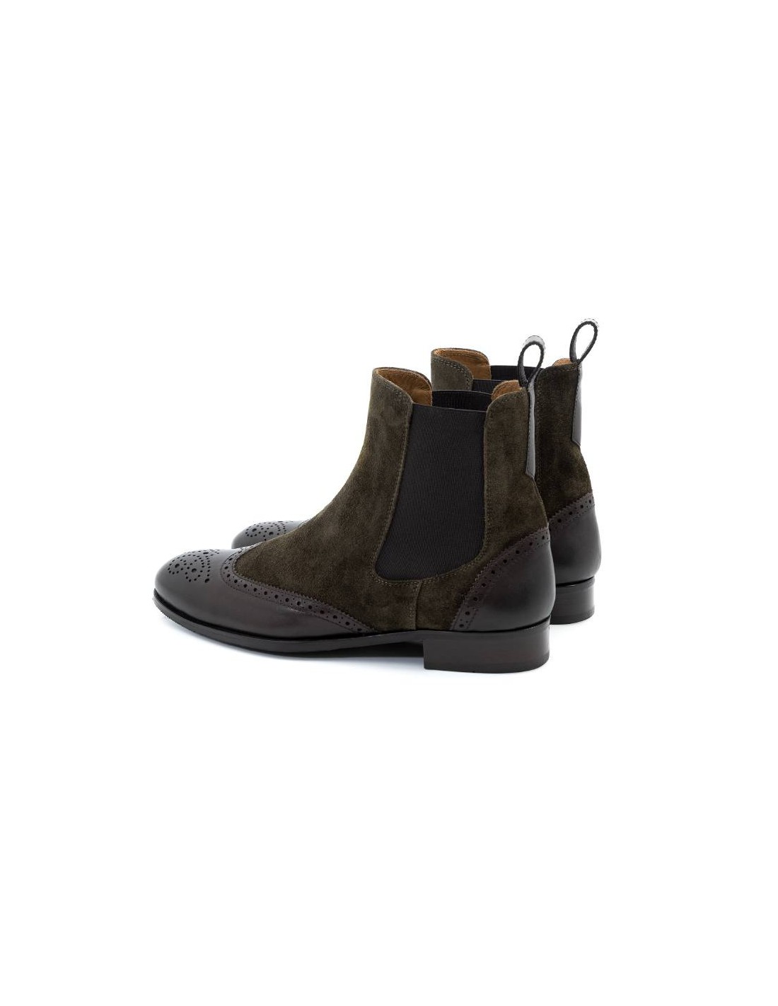ortiz & reed Botines de mujer de ante y piel con maría color marrón W-SEMORLI-MOKA Envío internacional gratuito
