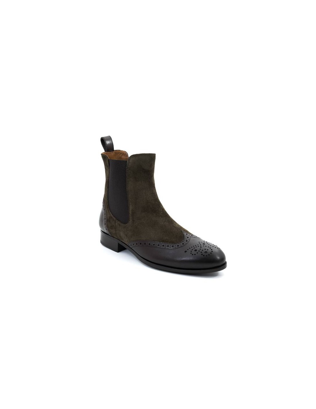 ortiz & reed Botines de mujer de ante y piel con maría color marrón W-SEMORLI-MOKA Envío internacional gratuito