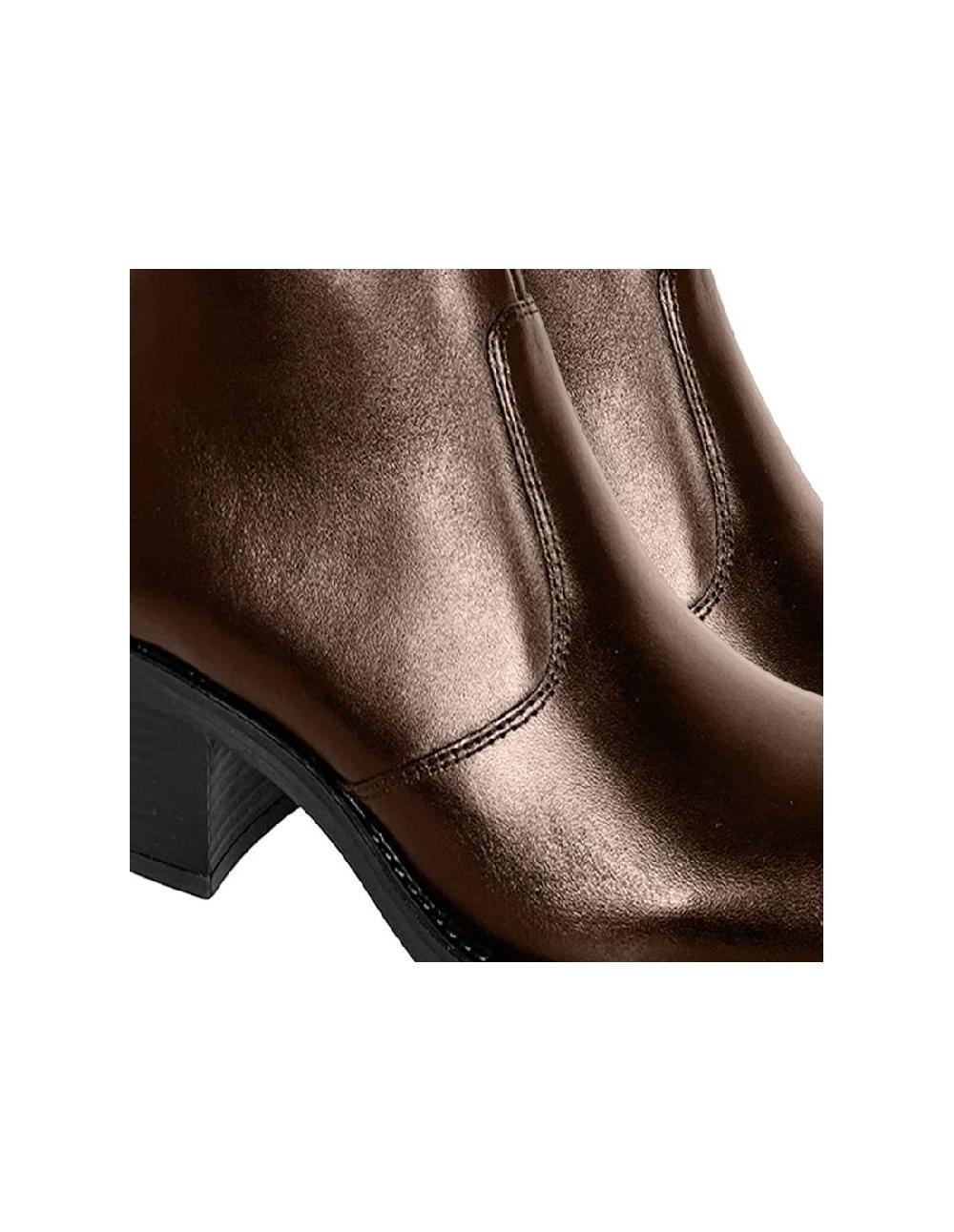 ortiz & reed Botines de mujer de piel acabado a mano color marrón W-AMELIOR-BROWN Ofertas de temporada