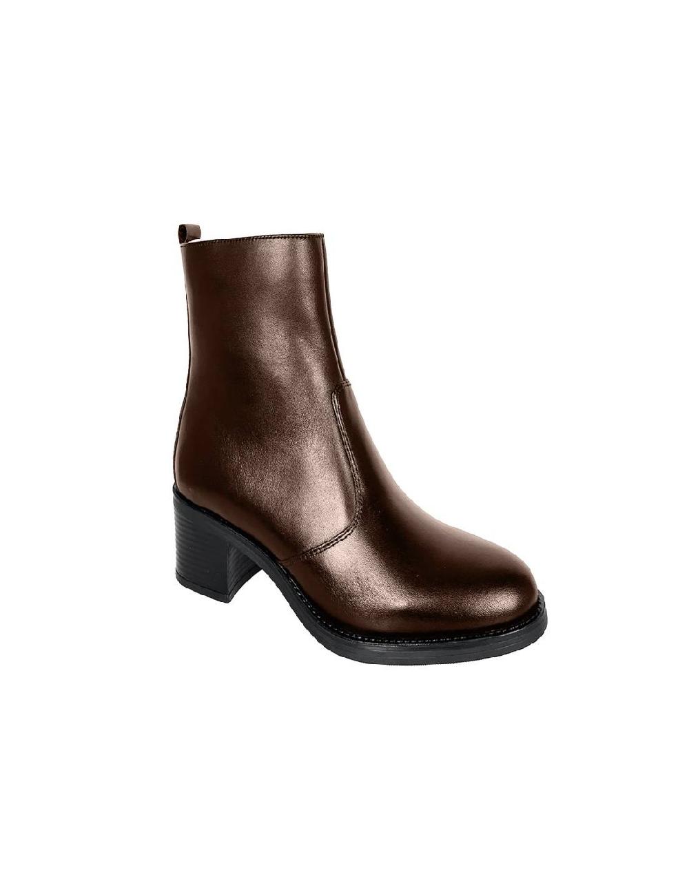 ortiz & reed Botines de mujer de piel acabado a mano color marrón W-AMELIOR-BROWN Ofertas de temporada