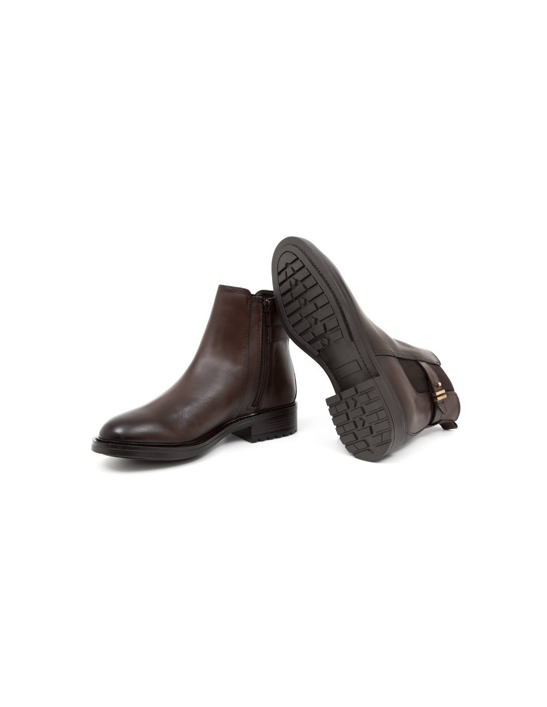ortiz & reed Botines de mujer de piel acabado a mano color marrón W-NIBUSOR-MARRON Rebajas de fin de temporada