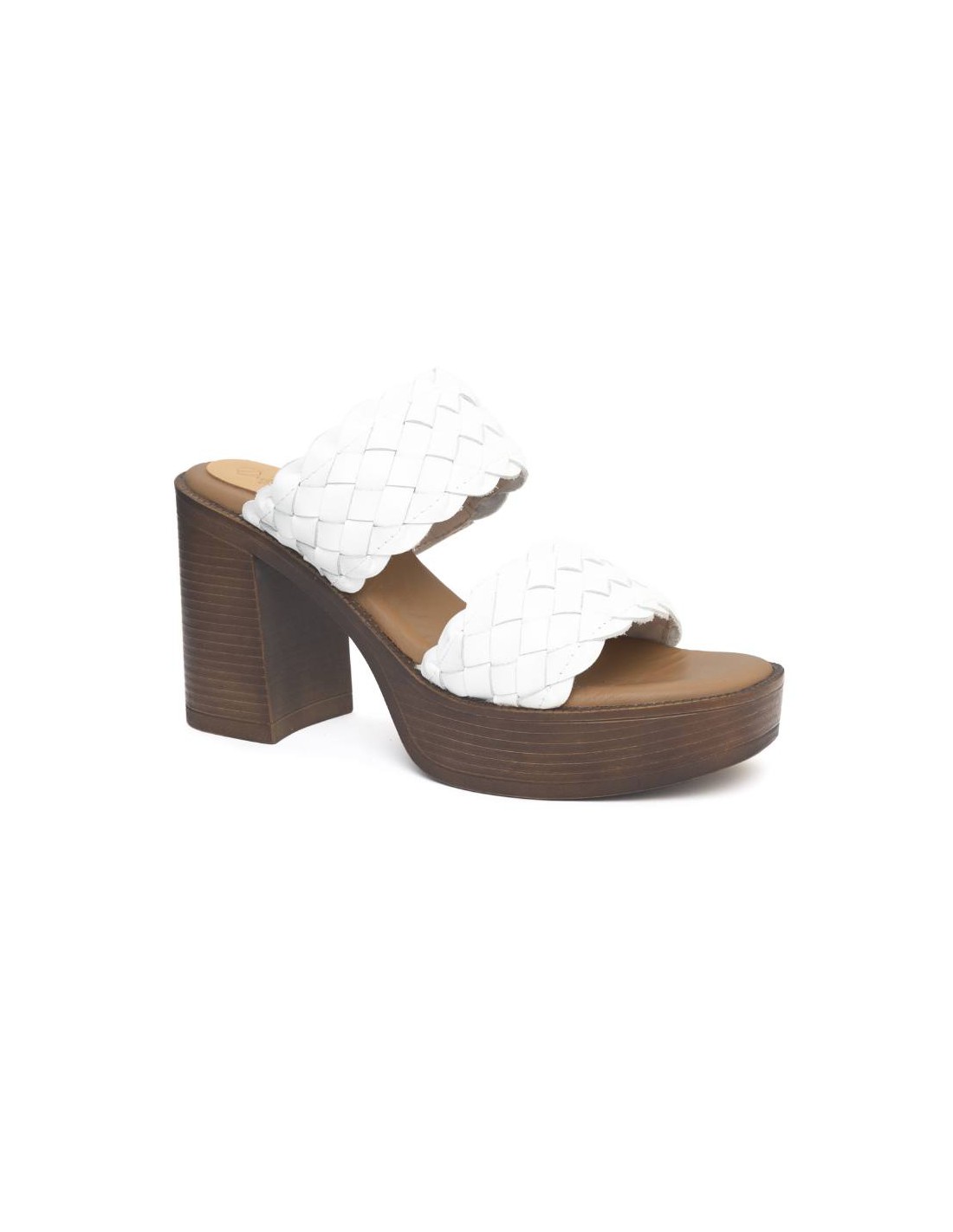 ortiz & reed Zapato de Vestir de piel trenzado color blanco W-LARA-BLANCO
