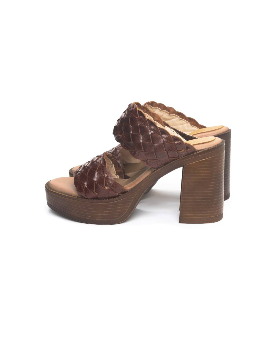 ortiz & reed Zapato de Vestir de piel trenzado color marrón W-LARA-ARENA ÚLTIMAS EDICIONES
