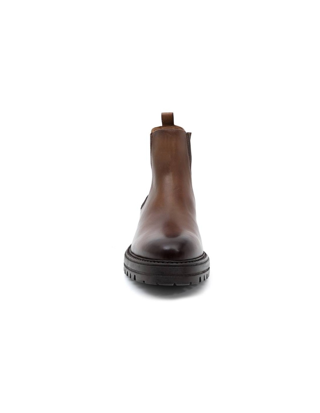 ortiz & reed Botín de piel con elástico lateral color marrón PALTIZ-MARRON Grandes descuentos