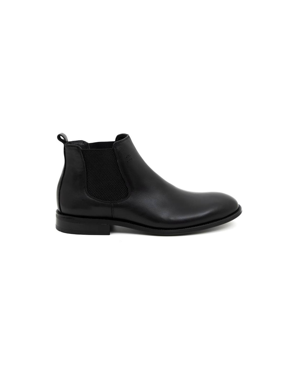 ortiz & reed Botín de piel con elástico lateral color negro NERIT-NEGRO Liquidación