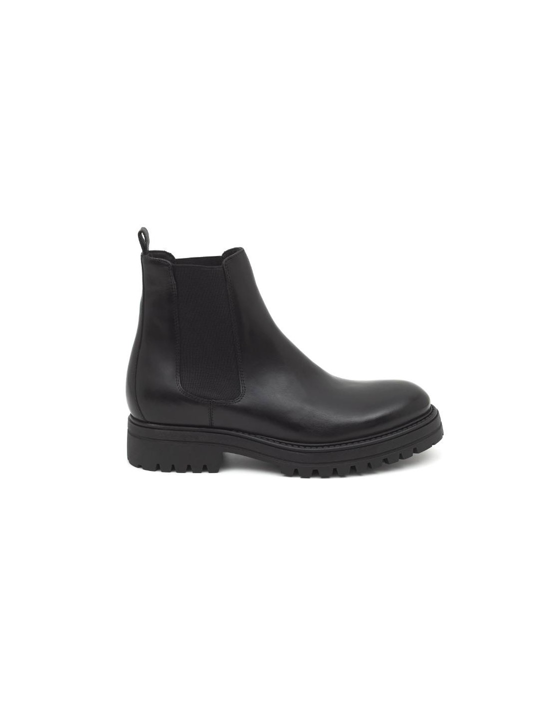 ortiz & reed Botín de piel con elástico lateral color negro PADIK-NEGRO Envío internacional gratuito