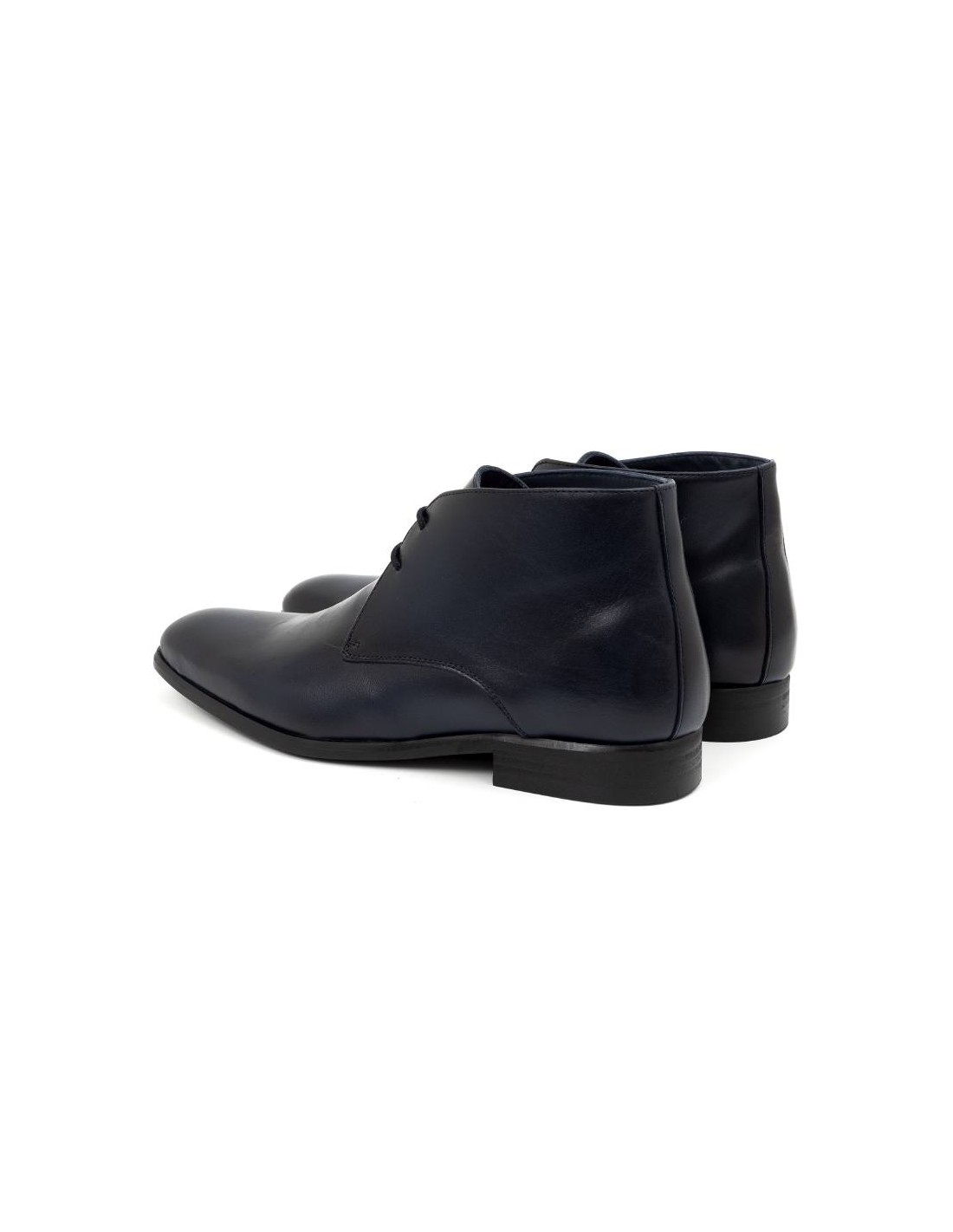 ortiz & reed Botín de piel liso color azul CRUPORT-NAVY Precios de Black Friday