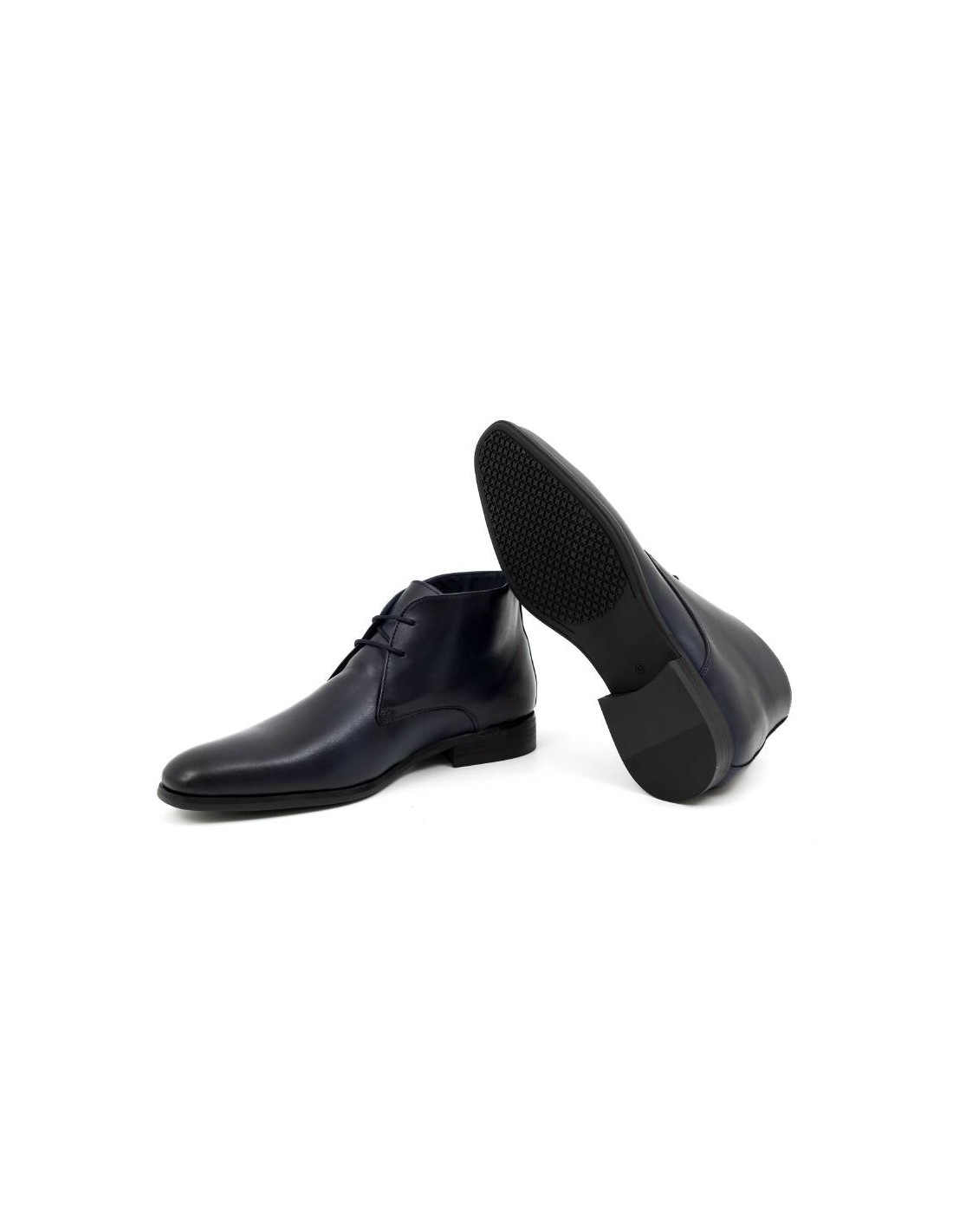 ortiz & reed Botín de piel liso color azul CRUPORT-NAVY Precios de Black Friday