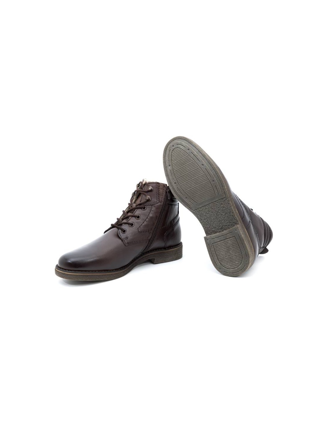 ortiz & reed Botín de piel liso color marrón BADI-BROWN Oferta exclusiva