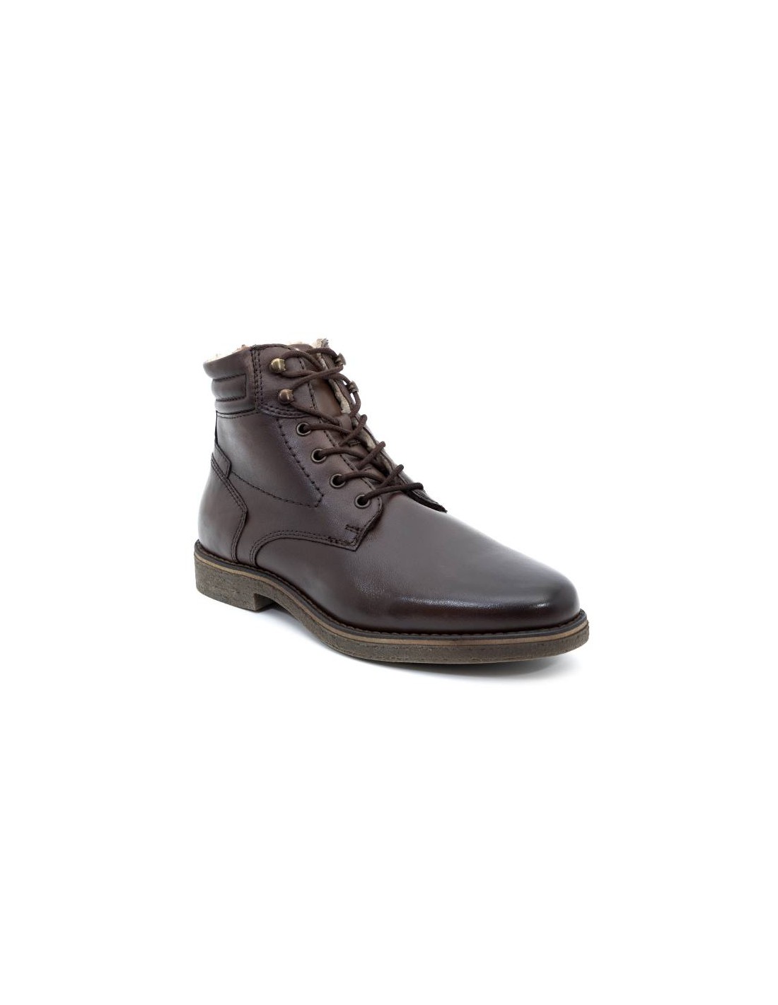 ortiz & reed Botín de piel liso color marrón BADI-BROWN Oferta exclusiva
