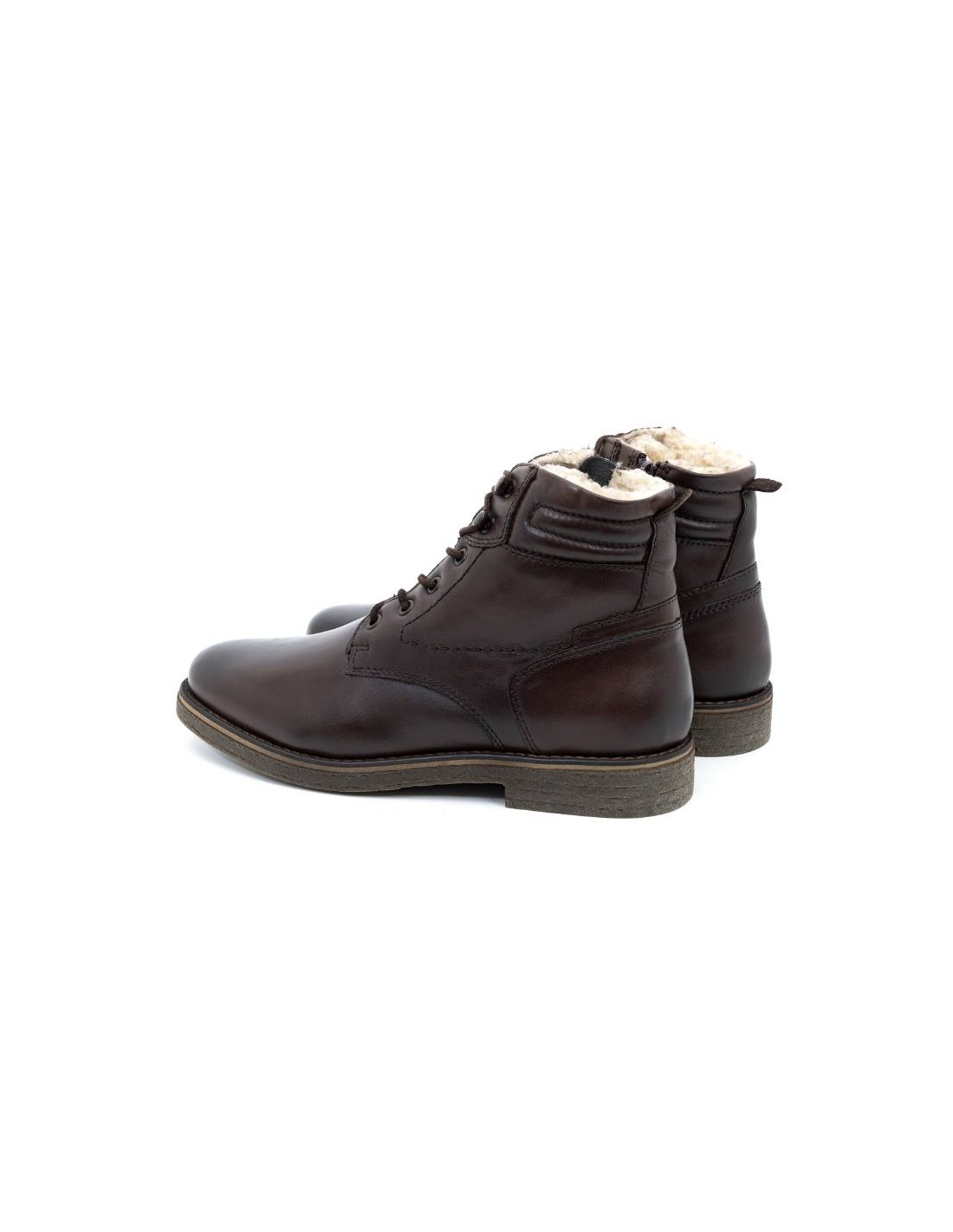 ortiz & reed Botín de piel liso color marrón BERTONE-BROWN Última moda