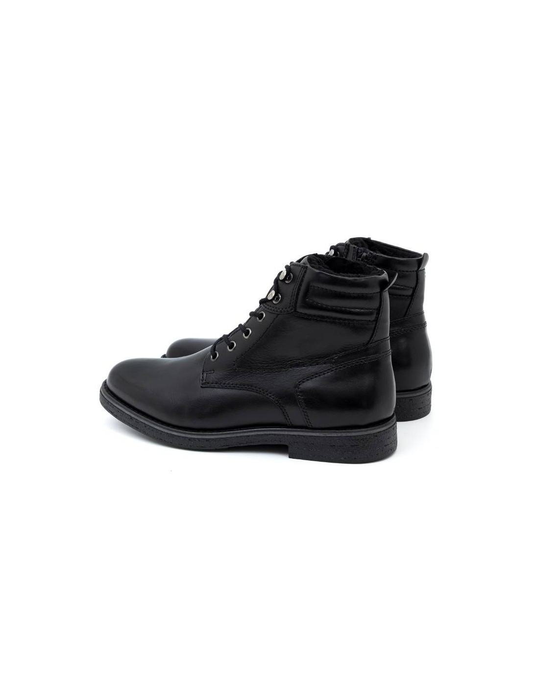 ortiz & reed Botín de piel liso color negro BERTONE-BLACK Ofertas especiales