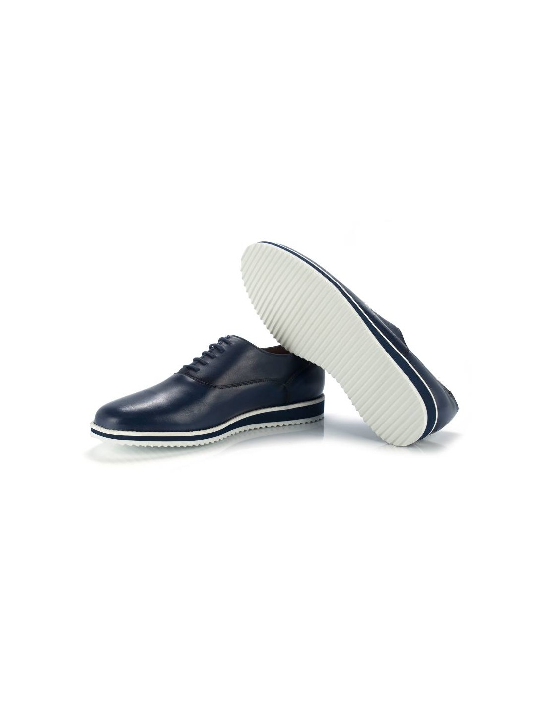 ortiz & reed Oxford de piel liso color azul DEKOT-NAVY Rebajas de fin de temporada