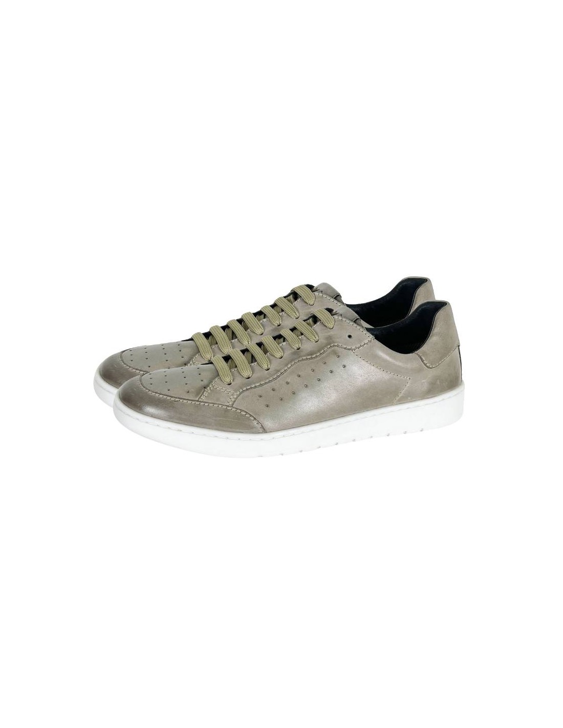 ortiz & reed Sneakers de piel acabado picado color gris DARRA-GREY Outlet