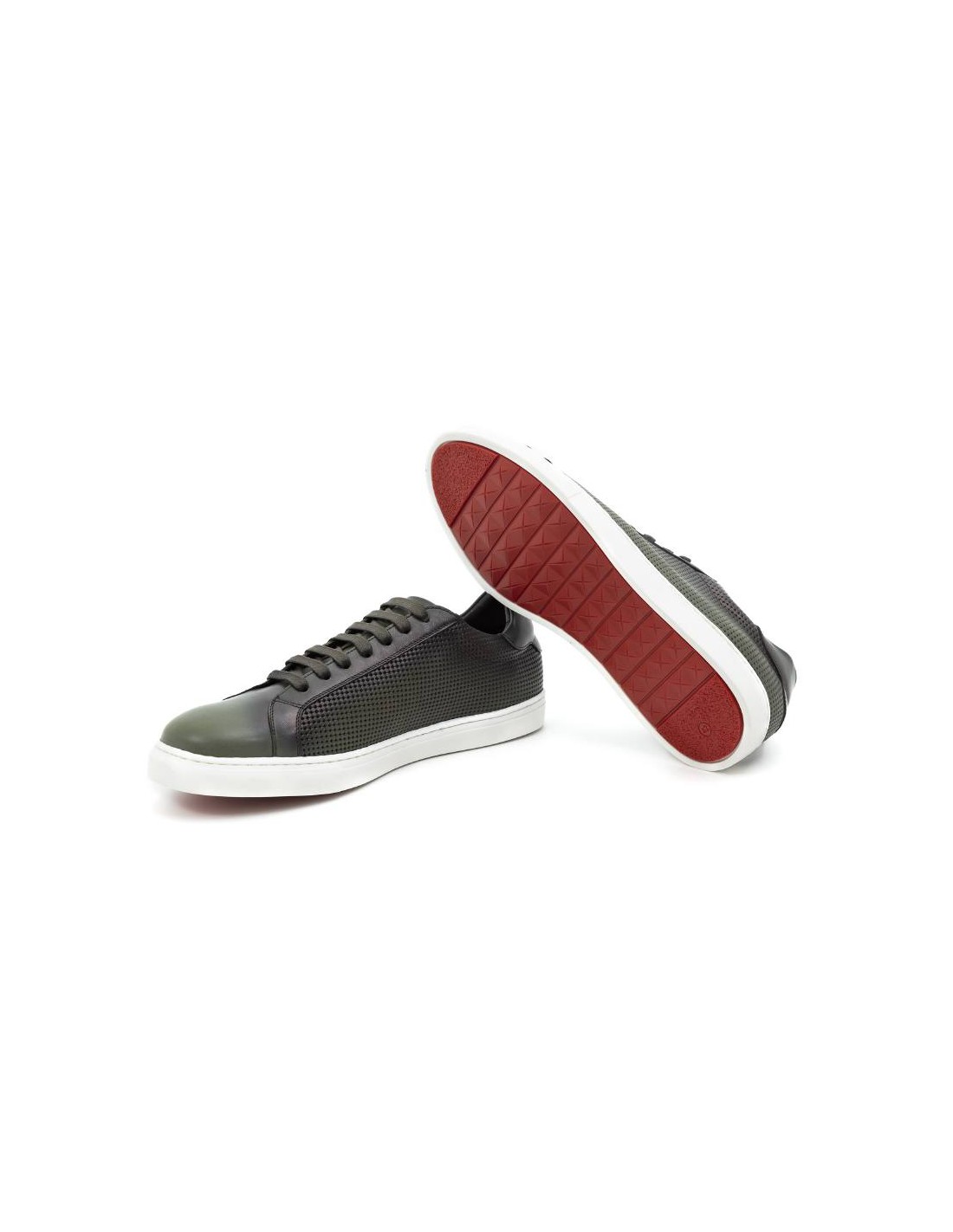 ortiz & reed Sneakers de piel grabado color verde CATAMOR-VERDE Ofertas