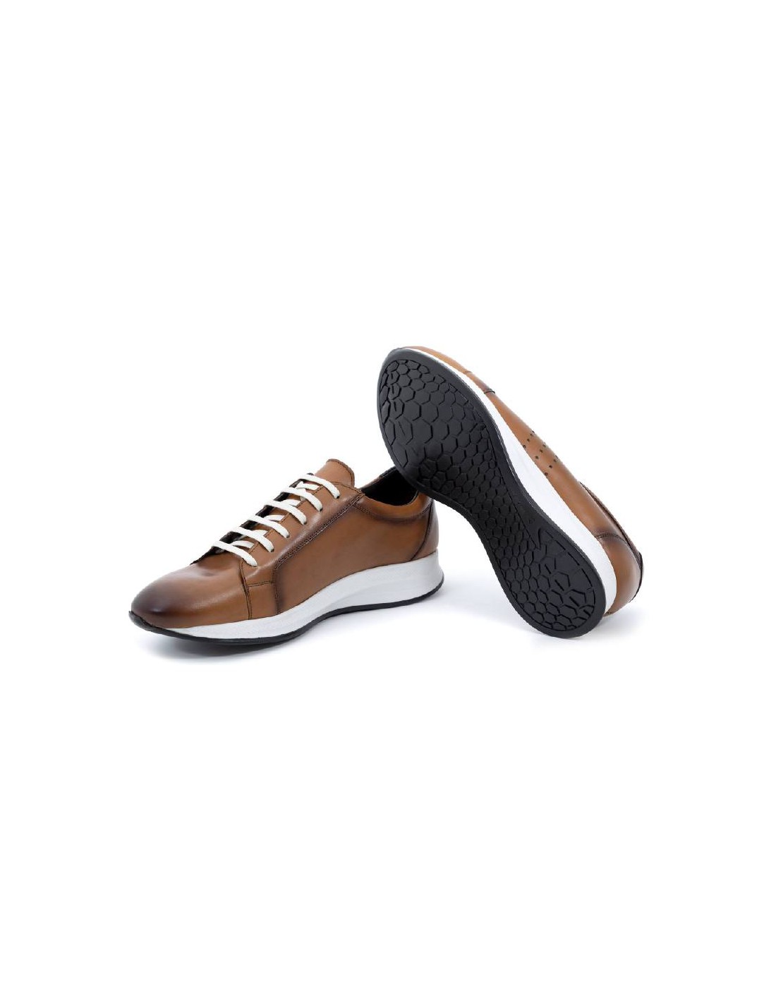 ortiz & reed Sneakers de piel grabados color cuero CLETO-CUERO En oferta