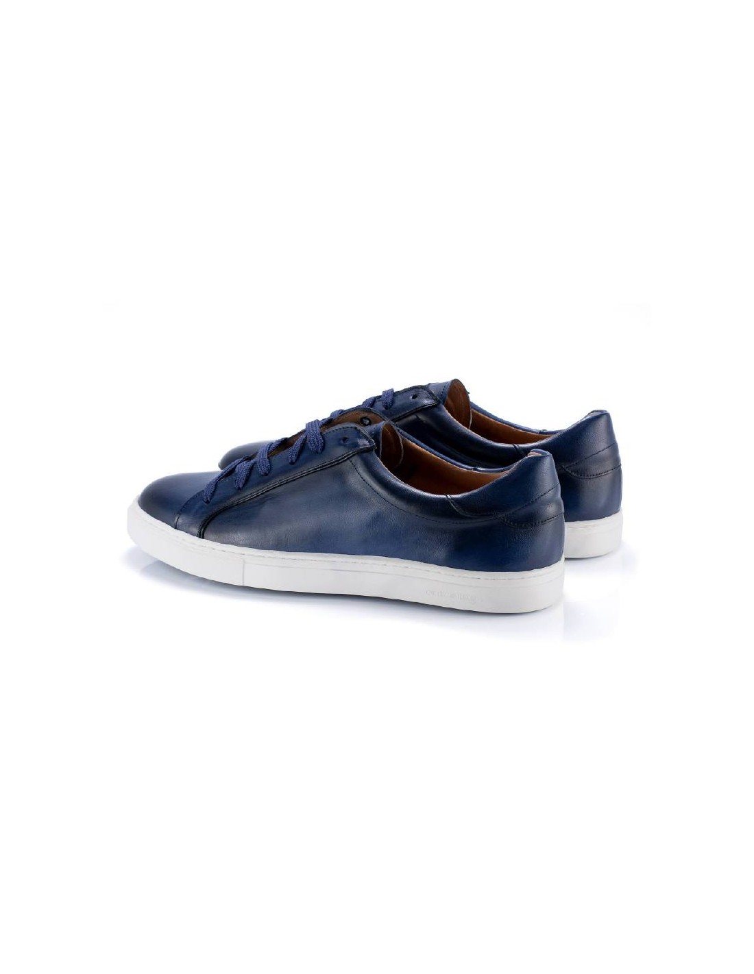 ortiz & reed Sneakers de piel liso color azul PLEAK-MARINO Rebajas de fábrica