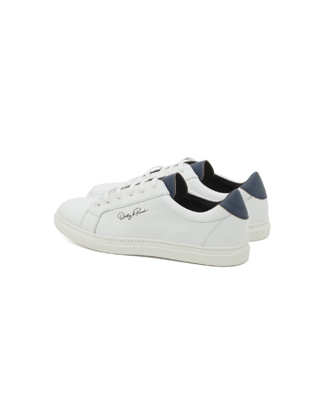 ortiz & reed Sneakers de piel liso color blanco LETERO-BLANCO-MARINO Ventas relámpago