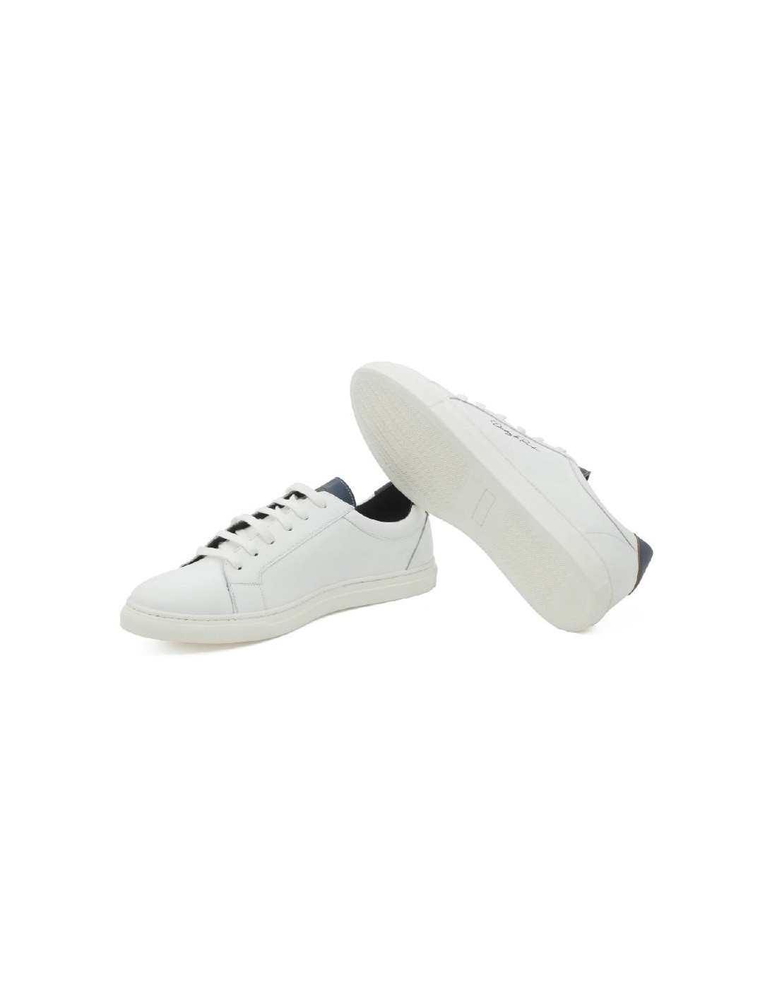 ortiz & reed Sneakers de piel liso color blanco LETERO-BLANCO-MARINO Ventas relámpago