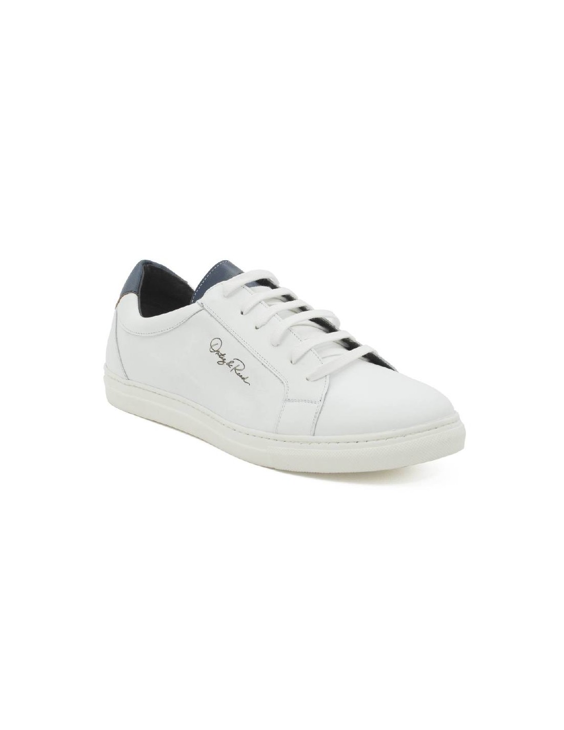 ortiz & reed Sneakers de piel liso color blanco LETERO-BLANCO-MARINO Ventas relámpago