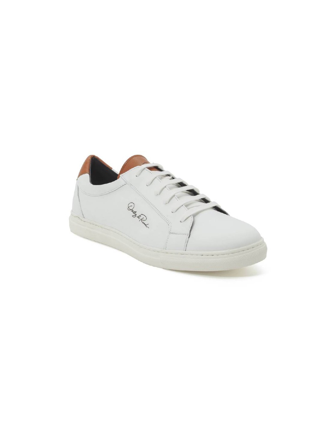 ortiz & reed Sneakers de piel liso color cuero LETERO-BLANCO-CUERO Descuento