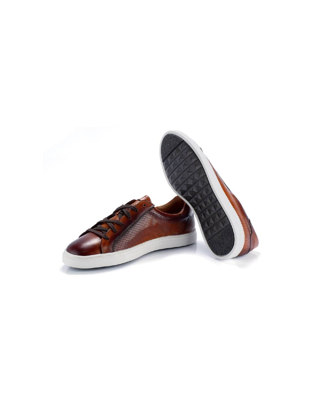 ortiz & reed Sneakers de piel liso color cuero PACALO-CUERO Tienda