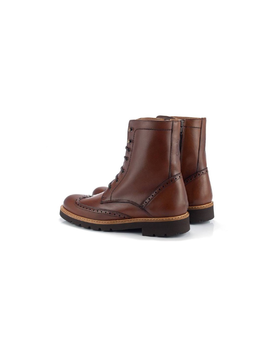 ortiz & reed Botines de mujer de piel con cordón de piel color cuero W-CABRILE-CUERO Precio de fábrica