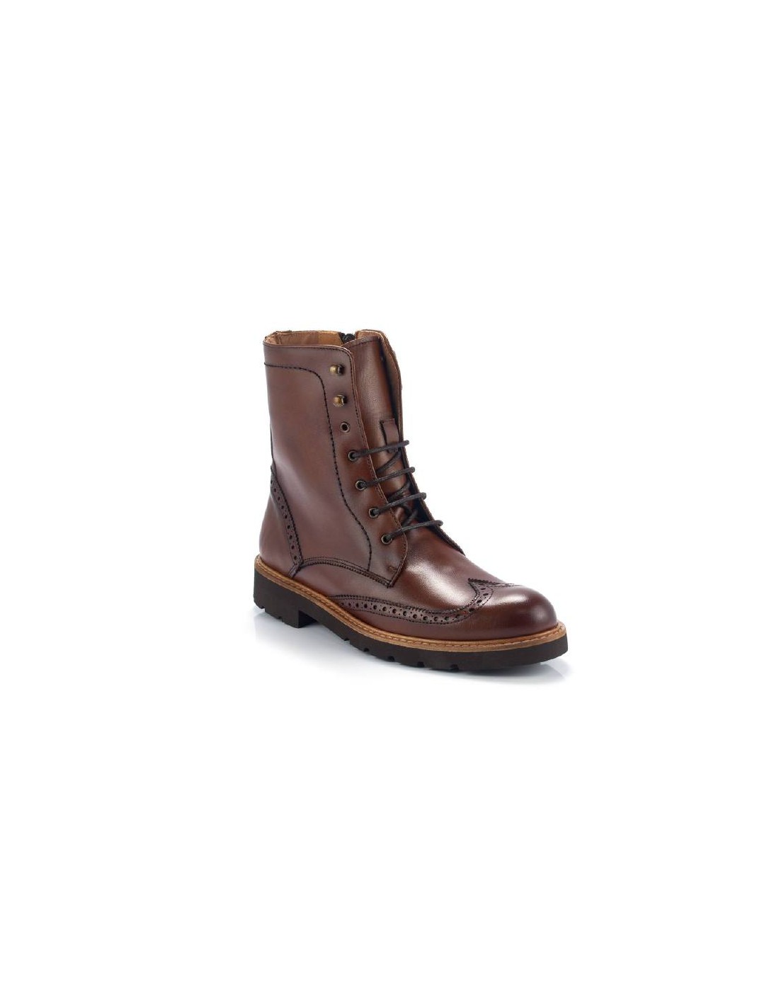 ortiz & reed Botines de mujer de piel con cordón de piel color cuero W-CABRILE-CUERO Precio de fábrica