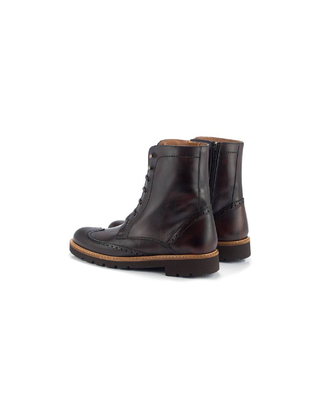 ortiz & reed Botines de mujer de piel con cordón de piel color marrón W-CABRILE-TESTA Promoción por tiempo limitado