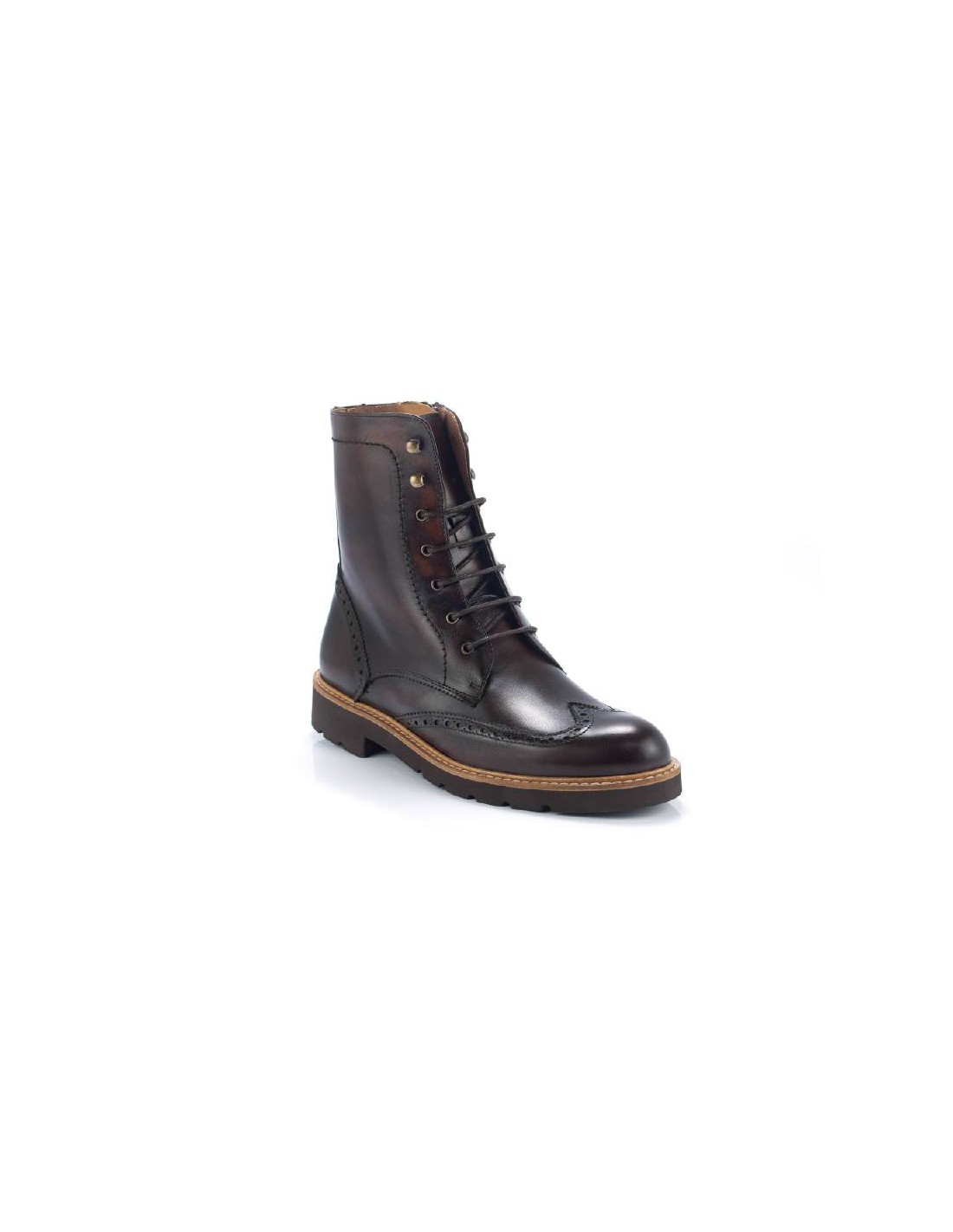 ortiz & reed Botines de mujer de piel con cordón de piel color marrón W-CABRILE-TESTA Promoción por tiempo limitado