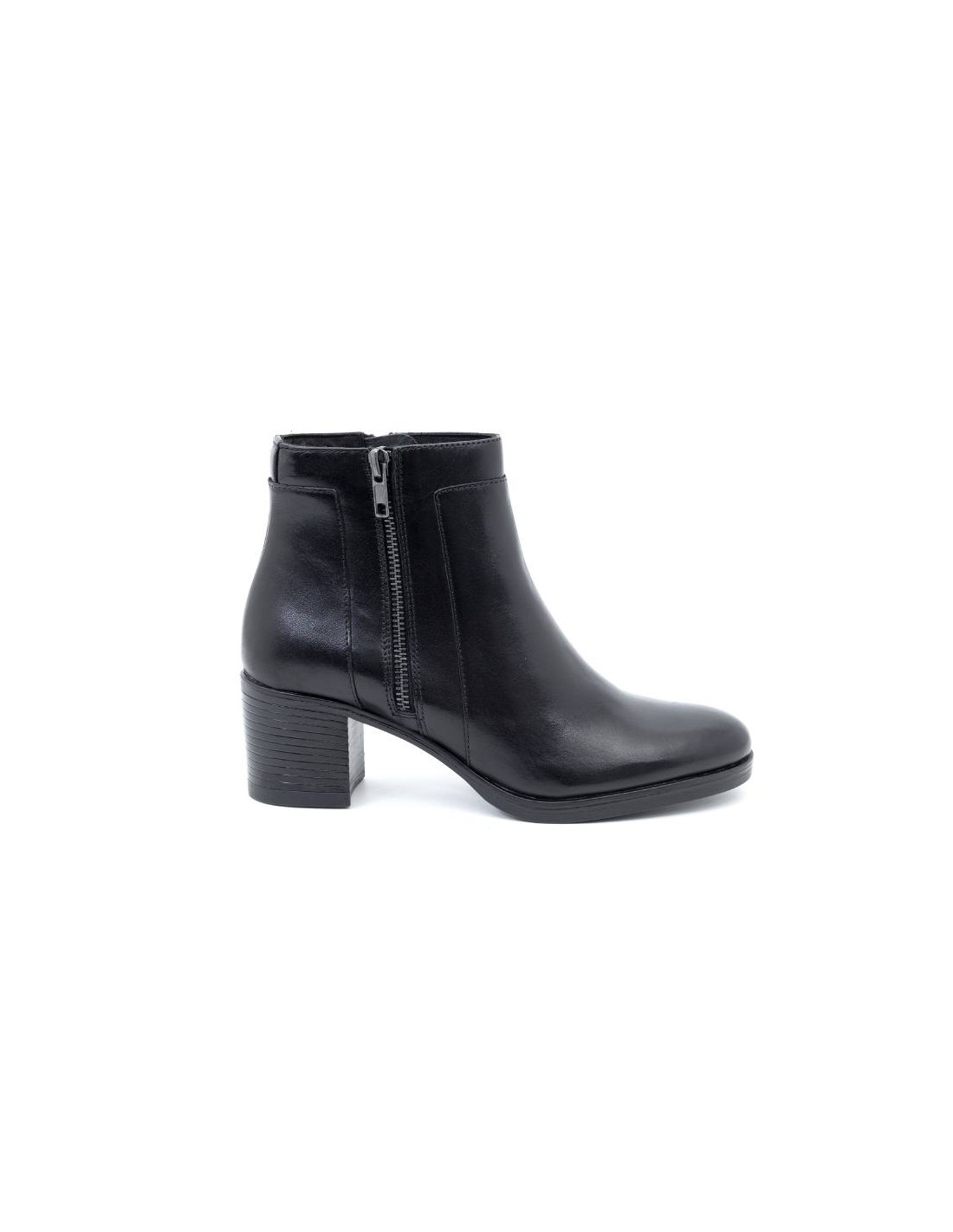ortiz & reed Botines de mujer de piel con cremallera color negro W-NUMAR-NEGRO Solo hoy