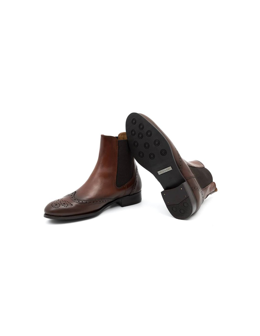 ortiz & reed Botines de mujer de piel con maría color cuero W-CORTELI-CUERO Oferta especial de fábrica