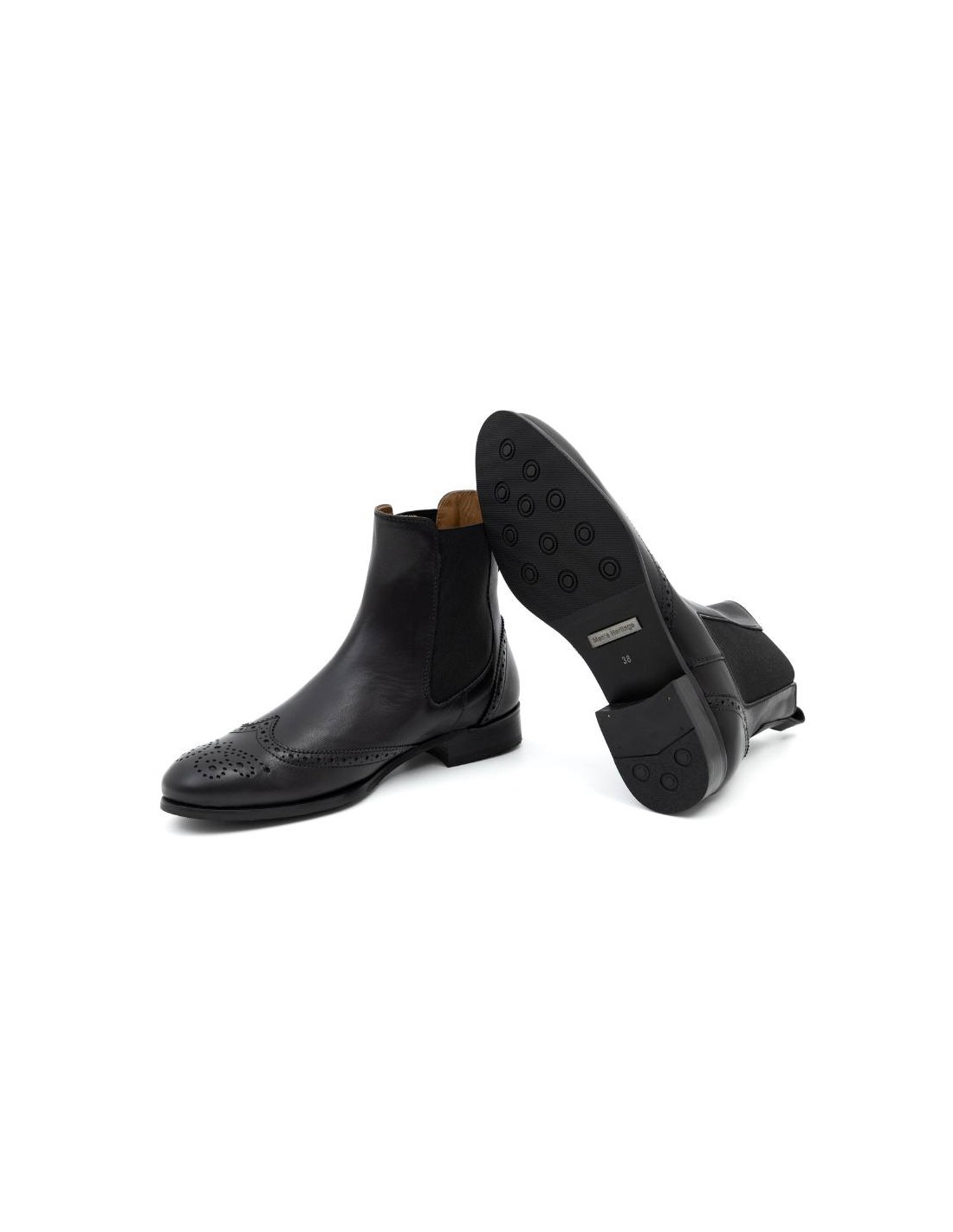 ortiz & reed Botines de mujer de piel con maría color negro W-CORTELI-NEGRO Promoción trimestral