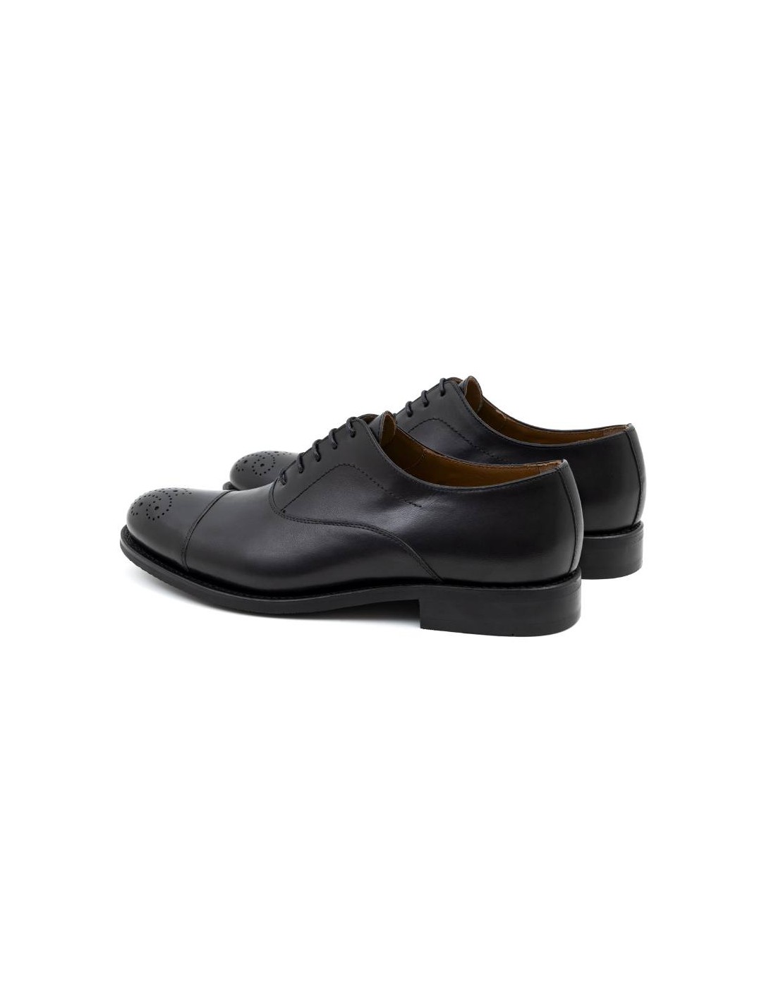 ortiz & reed Oxford de piel acabado a mano color negro GRAFMEN-NEGRO Envío internacional gratuito