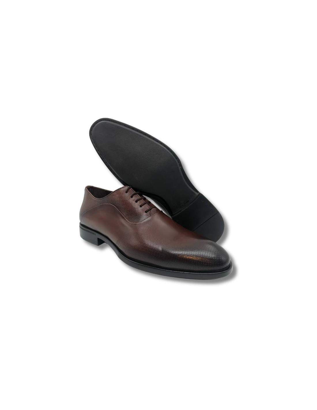 ortiz & reed Oxford de piel con cordón color cuero Tienda de fábrica