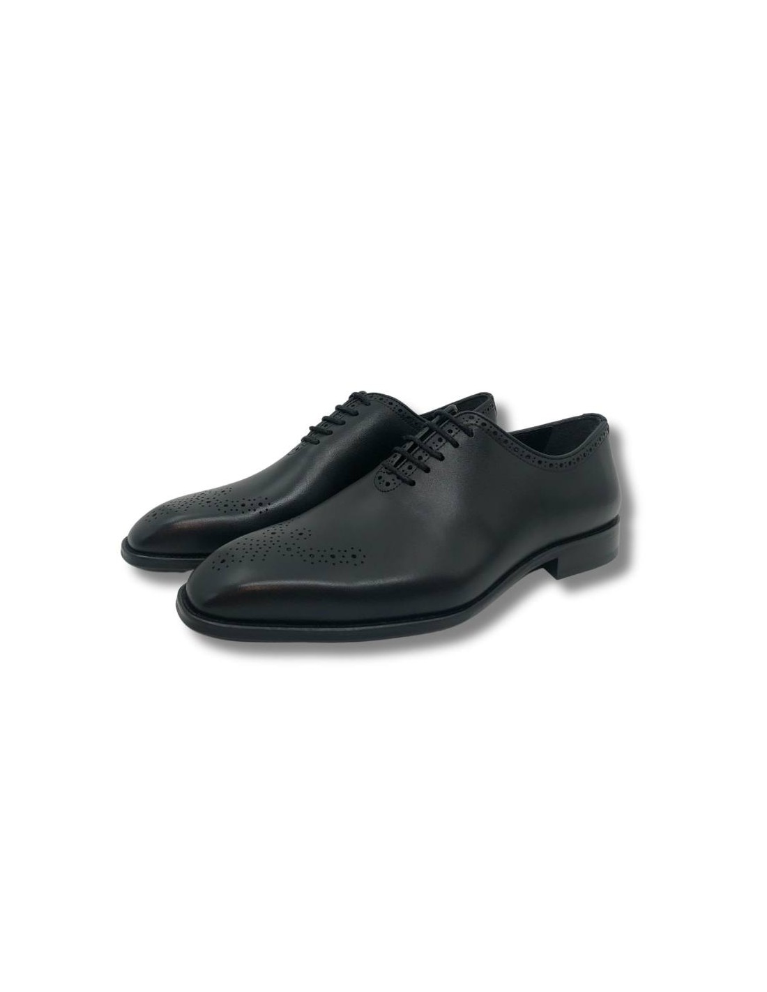 ortiz & reed Oxford de piel con picado maría color negro Rebajas de fin de temporada