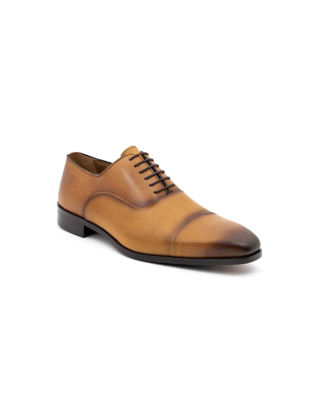 ortiz & reed Oxford de piel de costura vuelta color cuero VANITO-G-COGNAC Devoluciones gratuitas