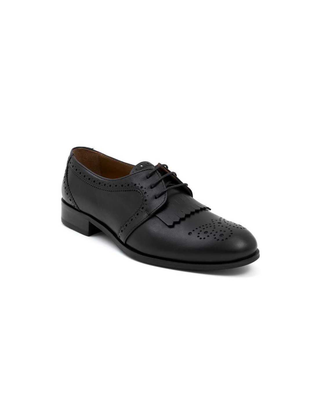ortiz & reed Zapato de Vestir de piel con flecos color negro W-CRESHELI-NEGRO Gran oferta