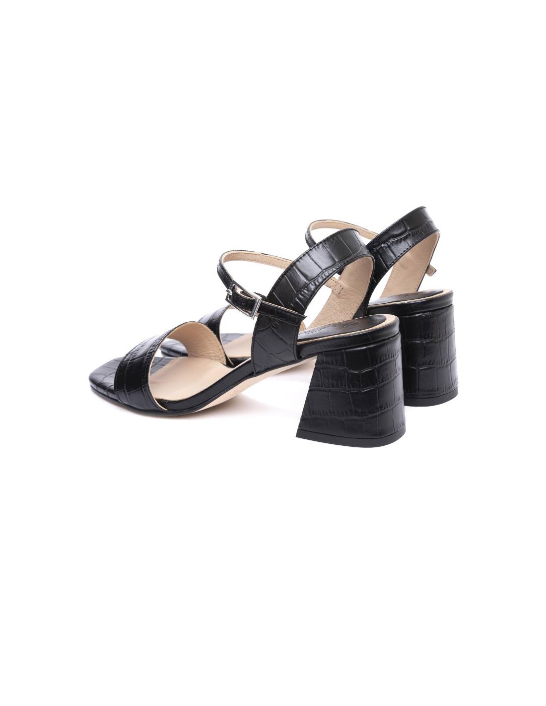 ortiz & reed Zapato de Vestir de piel con piel de coco color negro W-CROC-NEGRO Rebajas top
